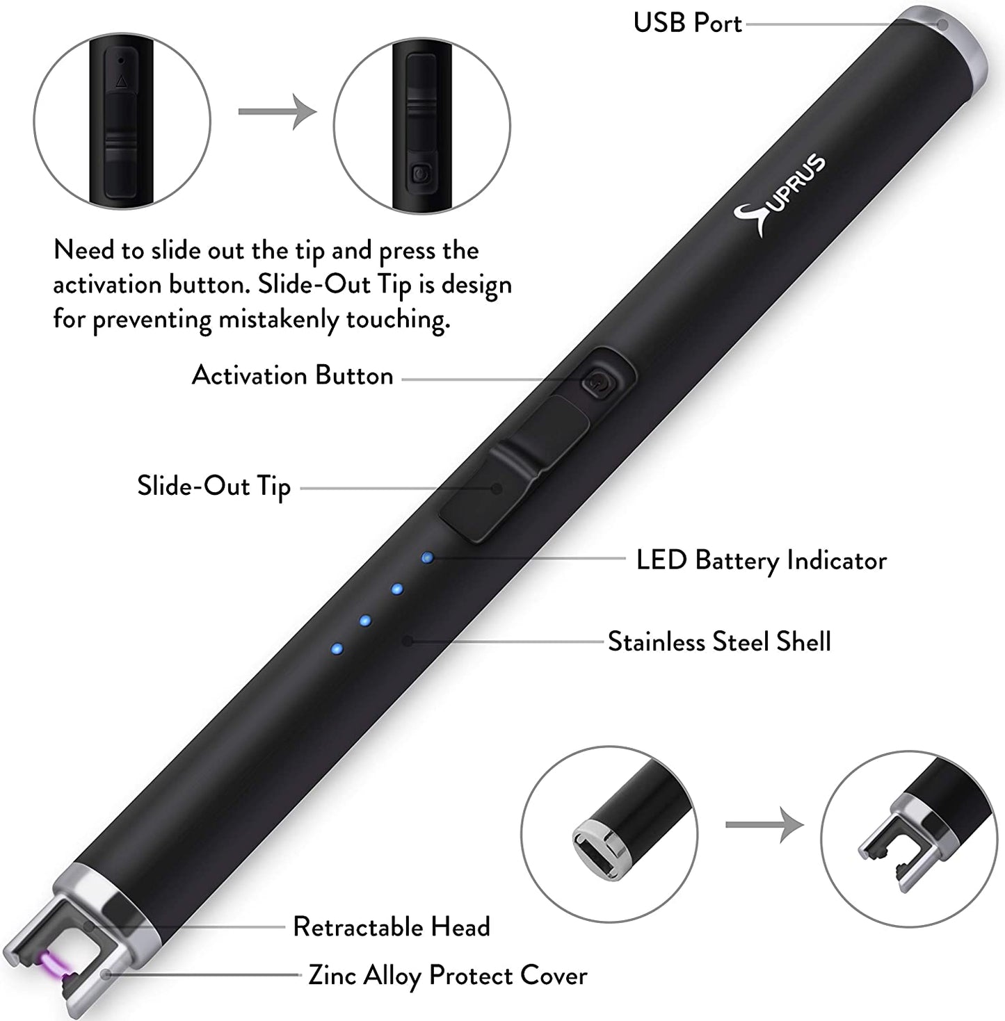 electric lighter with improved led display