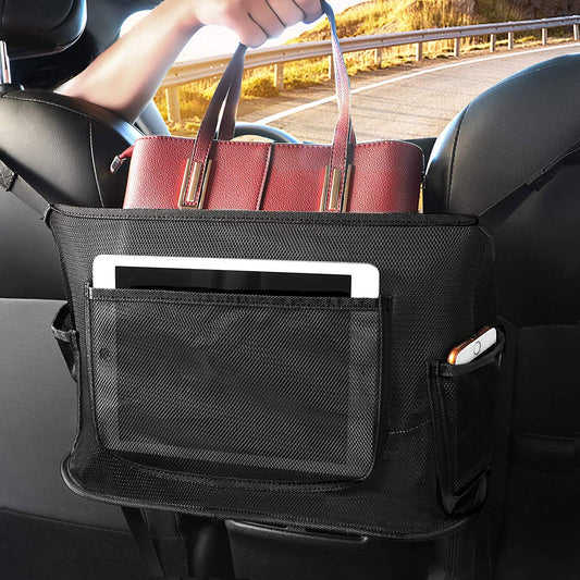 Car seat mesh storage, color: (black)