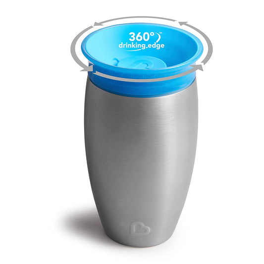 360 Stainless steel baby sippy cup, blue color