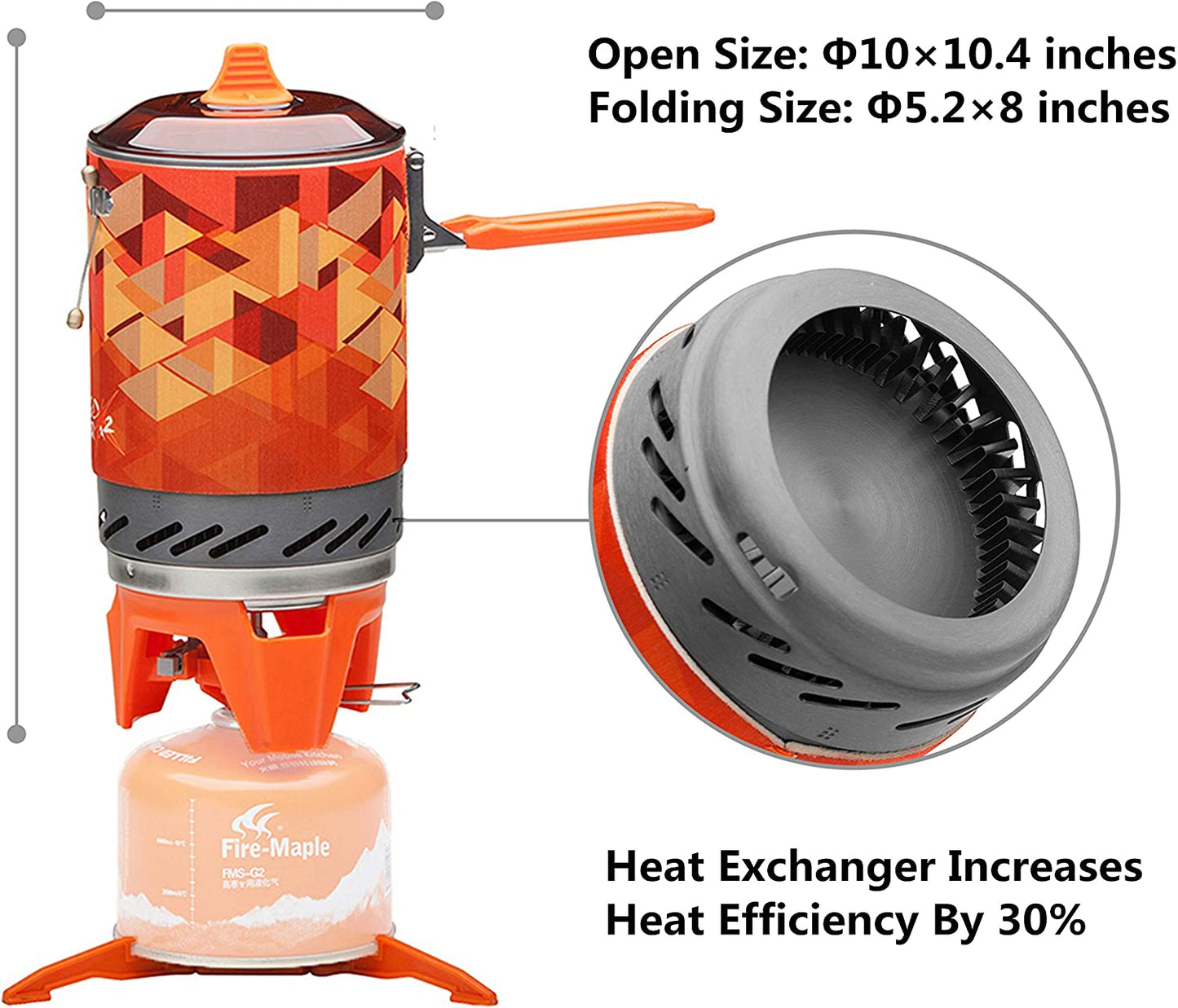 propane camp cooking equipment, color: orange, 5.2 x 5.2 x 8.1 in