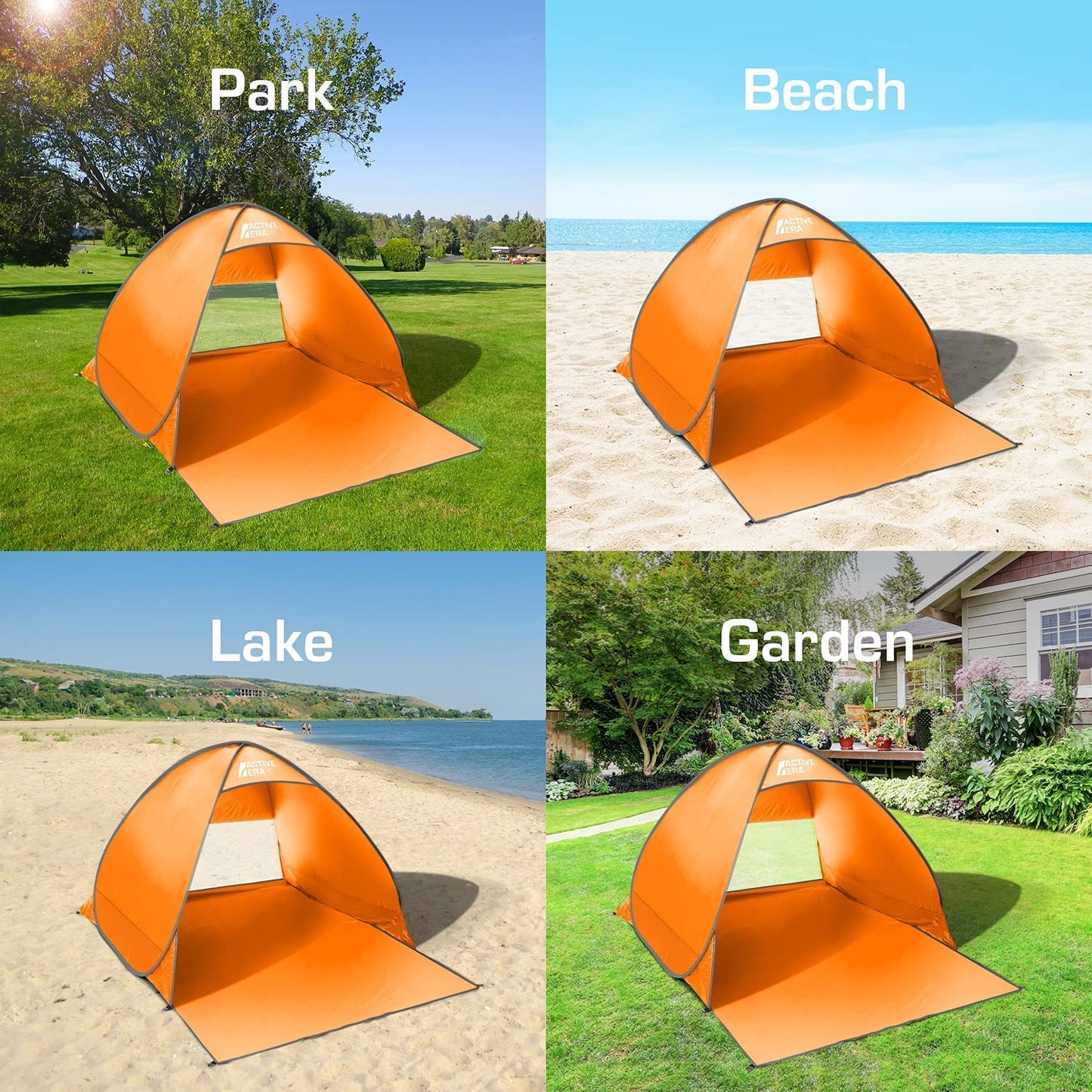 2 Person Pop Up Beach Tent - Orange