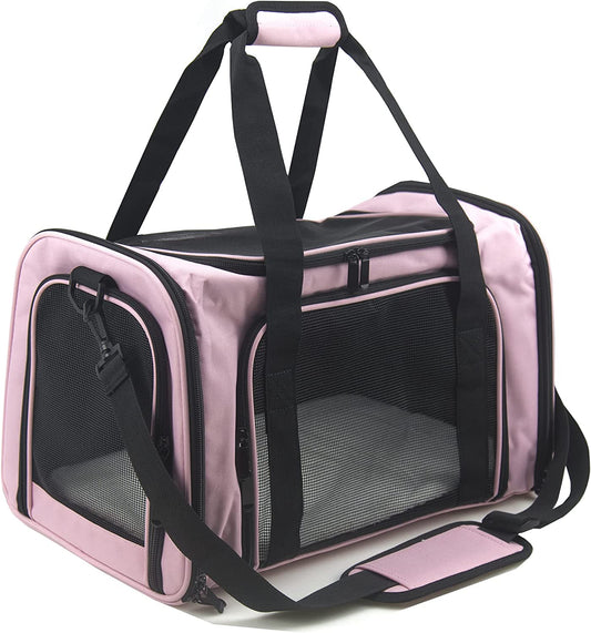 Soft Sided Carrier for Small and Medium Pets, Pink