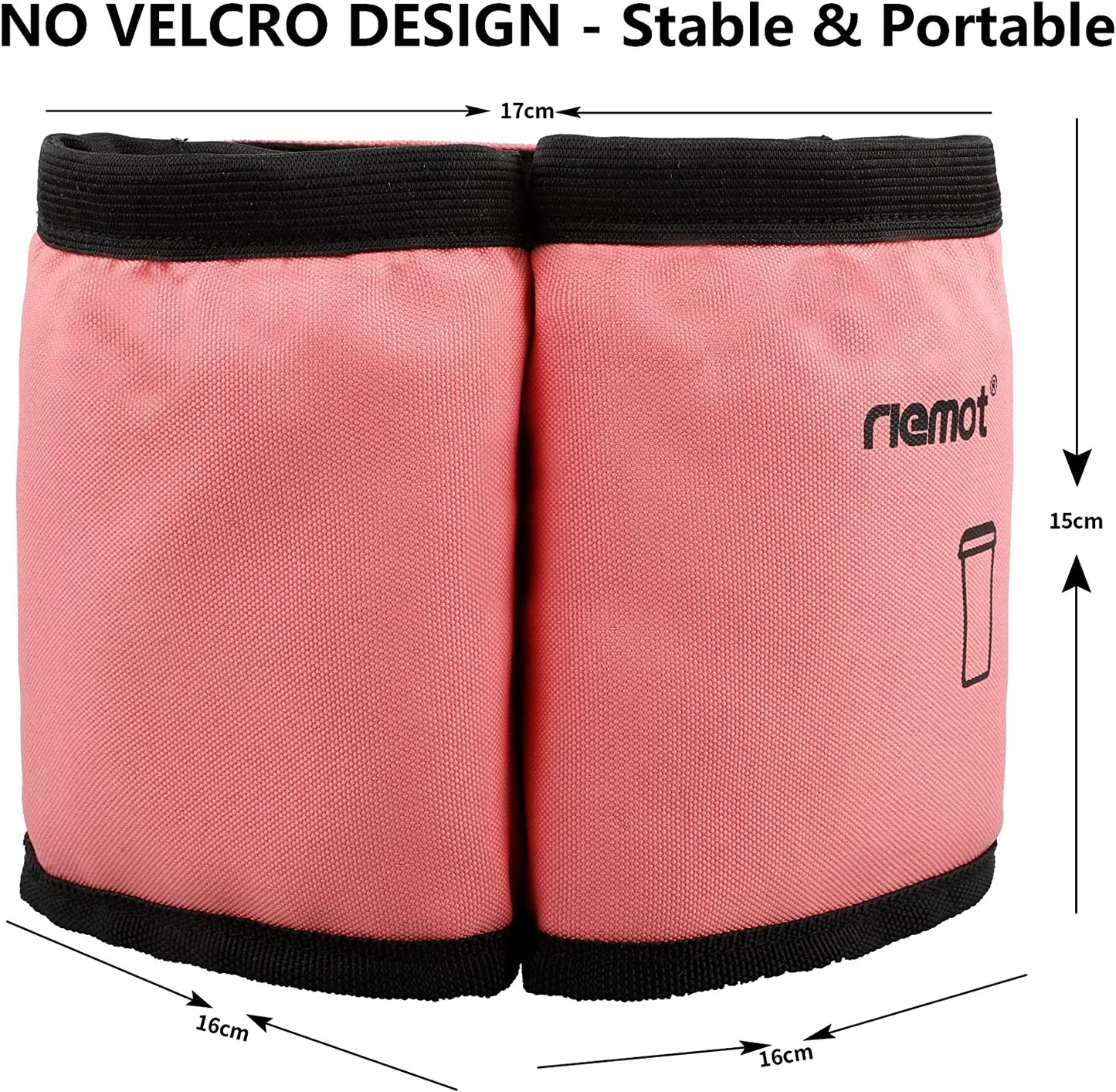 Travel Cup Holder for Suitcases without Hook and Loop, (Pink)