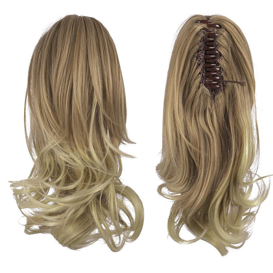 13" Ponytail Extension (Dark Blonde to Bleached Blonde)