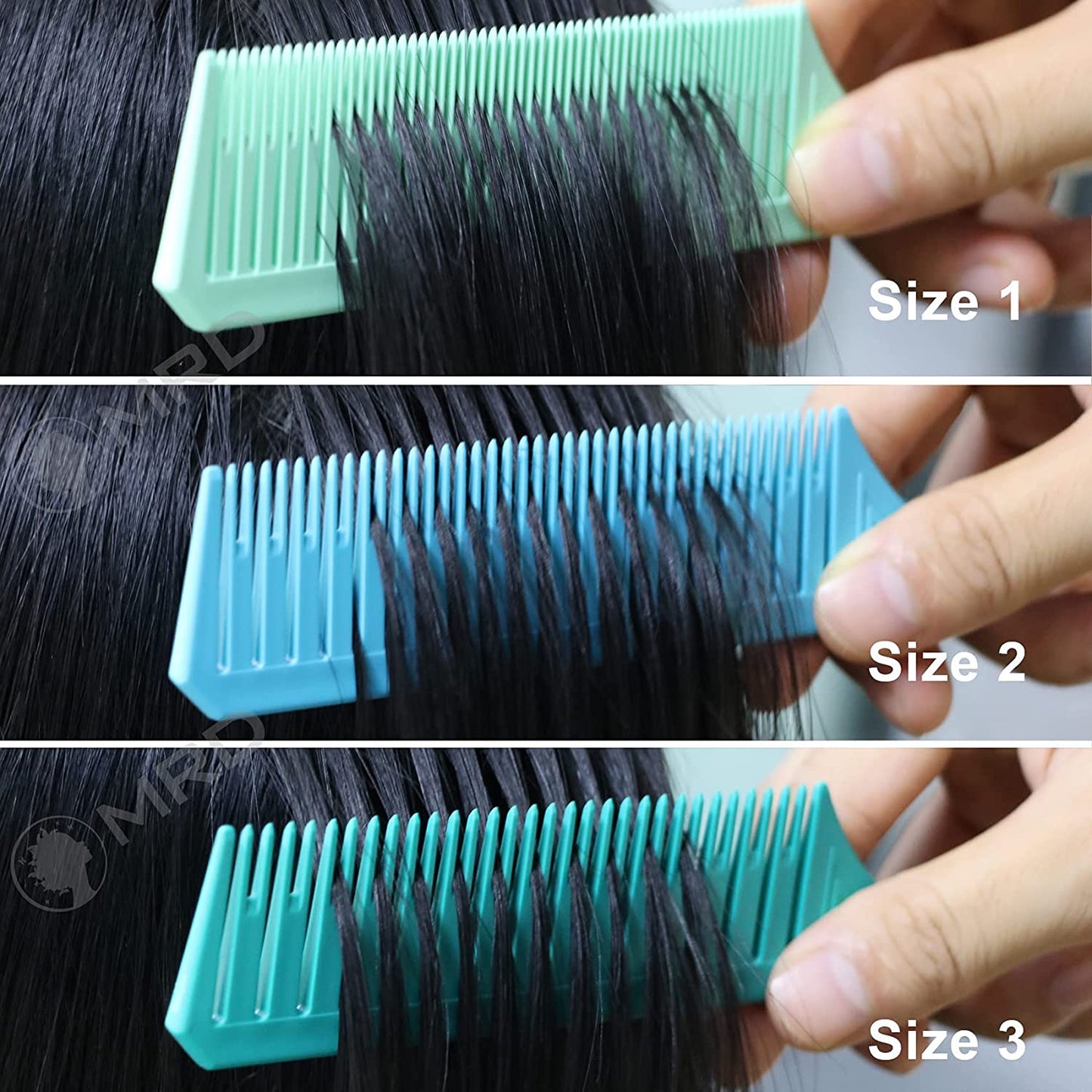 3 Size Highlighter Comb Set (Blue / Green)