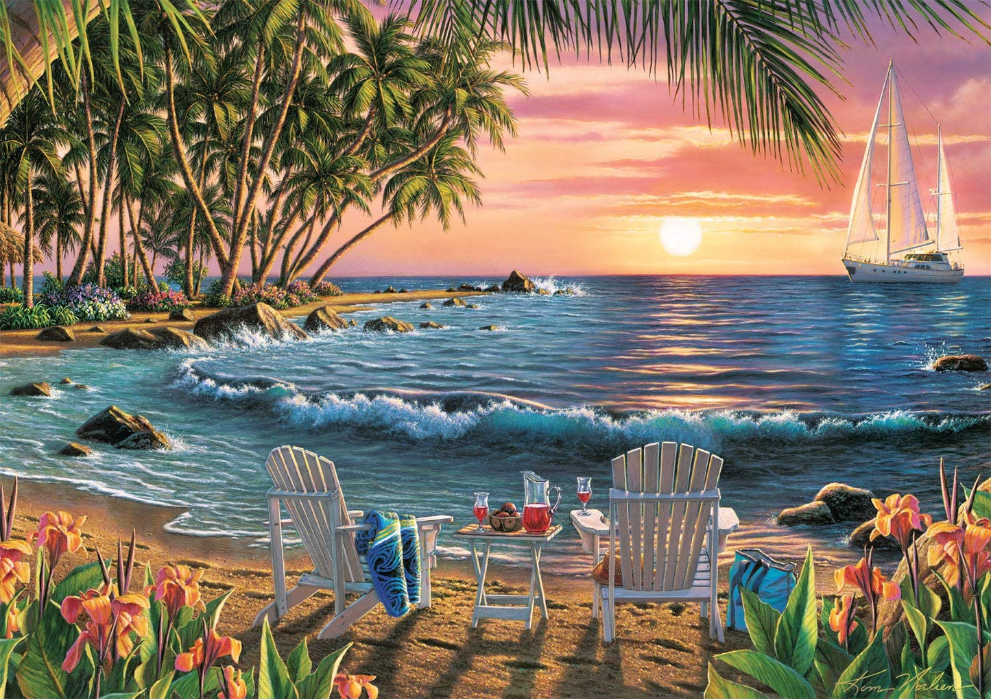 500 piece puzzle, 21.25 in. X 15in, (beach)