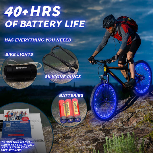 Battery Operated LED Bicycle Wheel Light, Blue