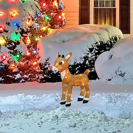 18 Inch Pre-Lit 3D LED Rudolph with Red Flashing Nose