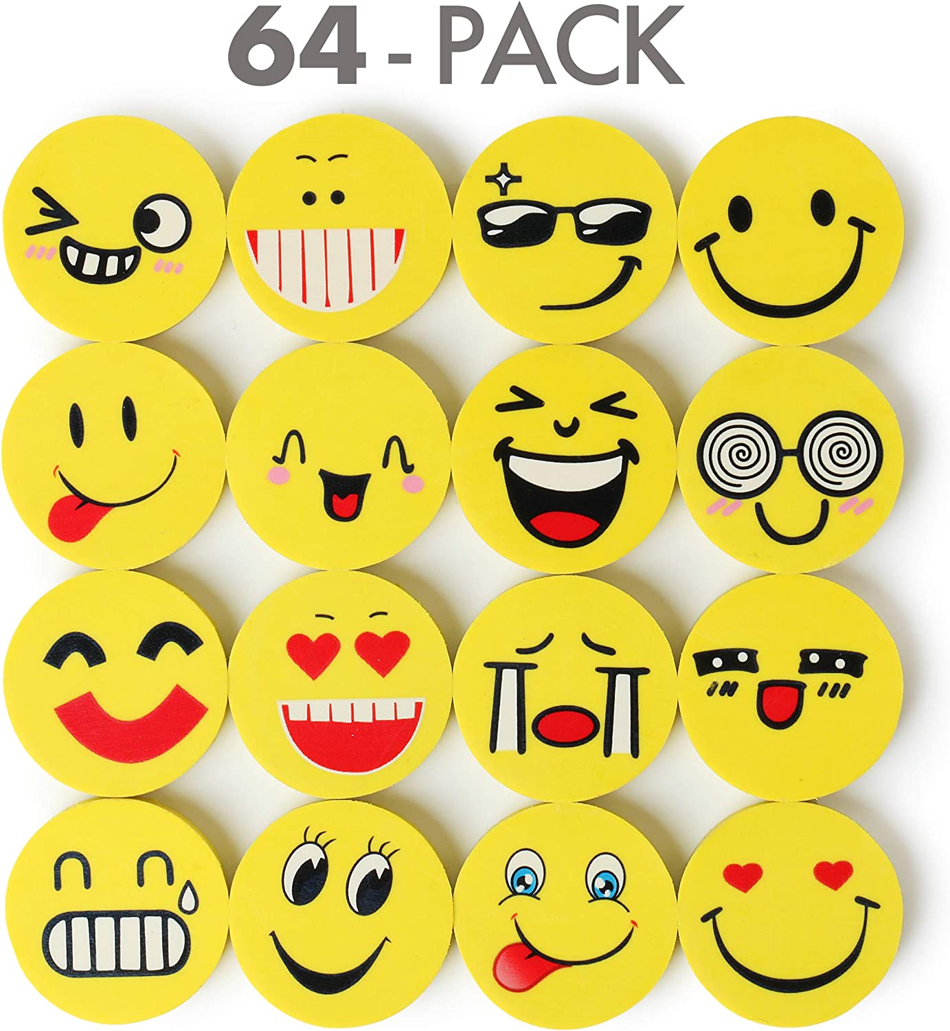 erasers, pack of 64