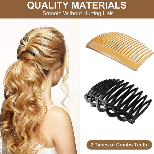 24 pieces of hair comb (black, transparent, brown)