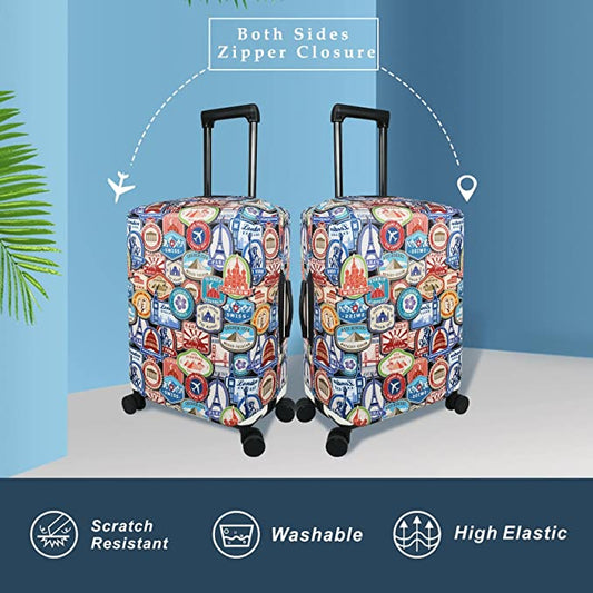 Travel Luggage Cover 18 to 32 inches, Landmark Sticker