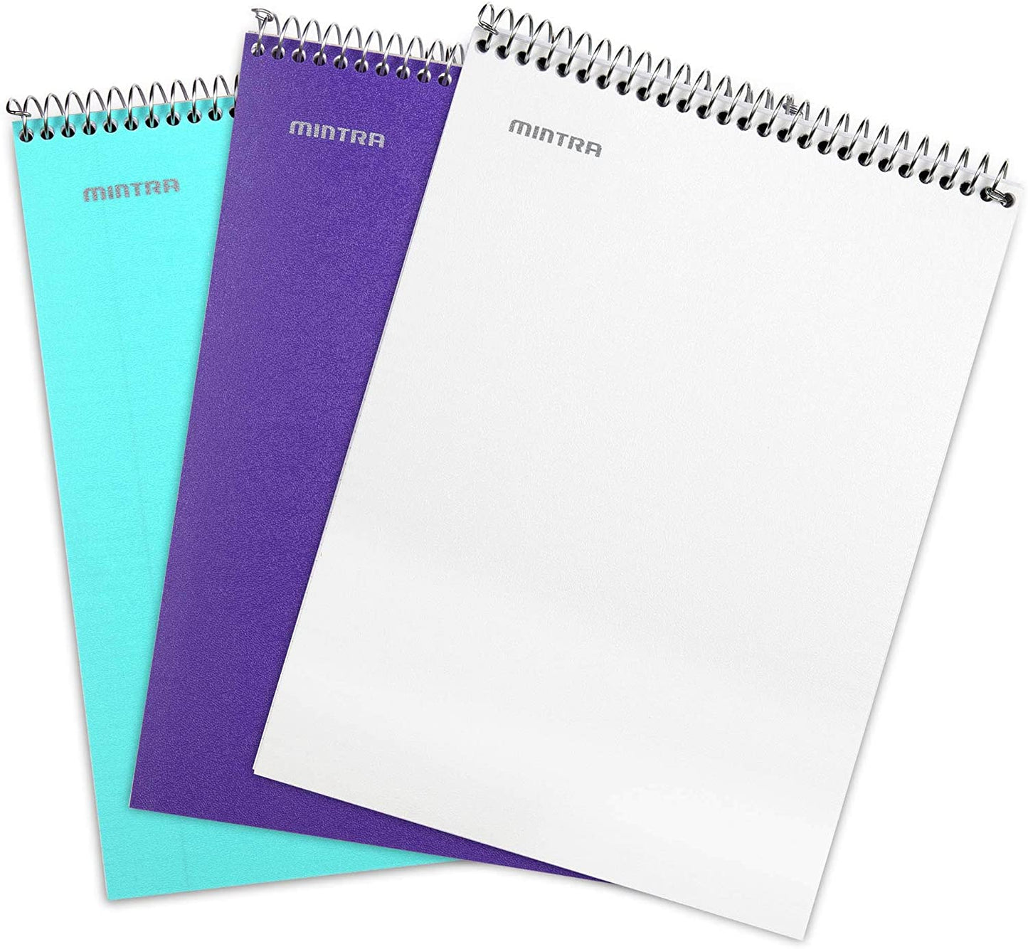 Spiral notebooks,Color: Teal, Purple, White