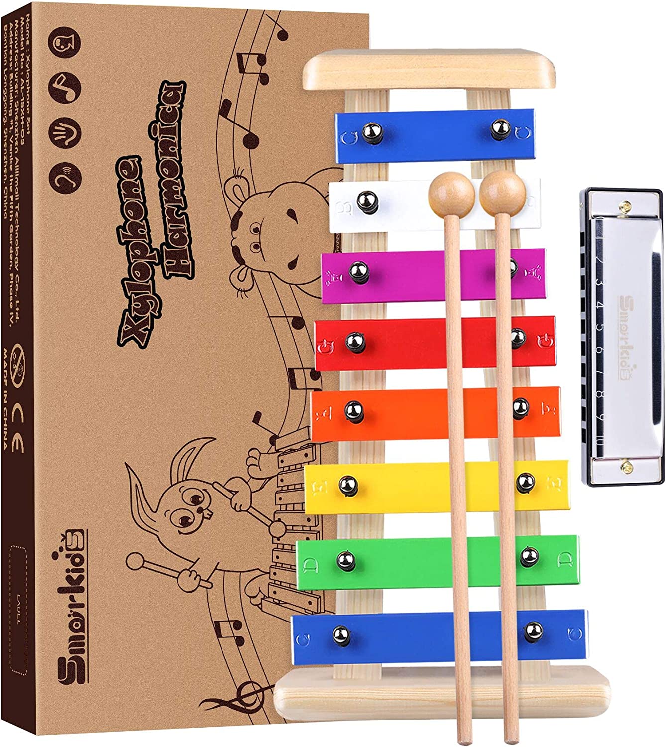 professional musical instrument set for kids, color: rainbow