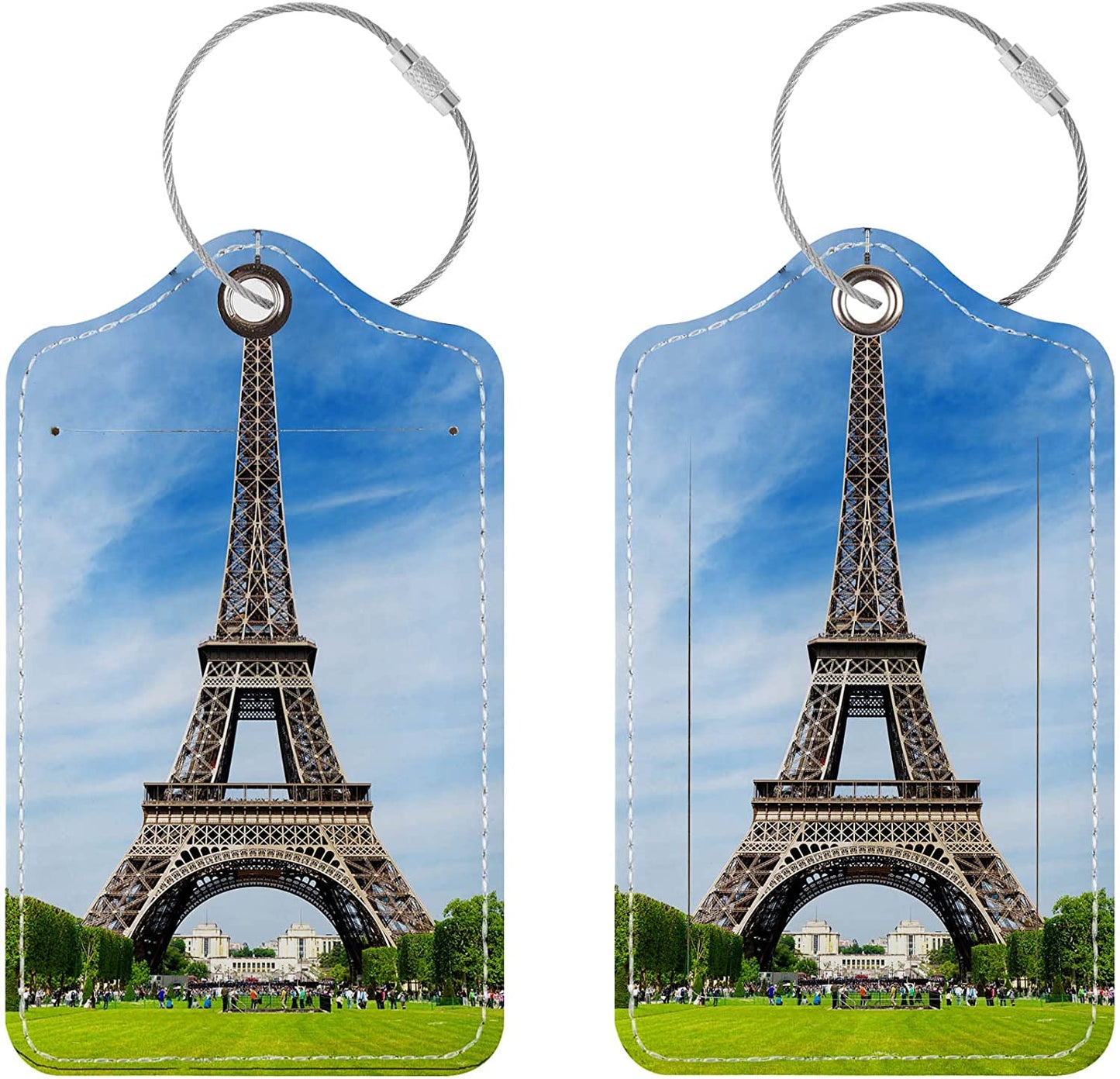 Pack of 2 Luggage Tags 4 x 3 x 0.6 inches, (Pairs Tower)