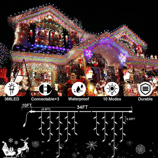 led lights for Christmas decorations, White Turns to Multicolor