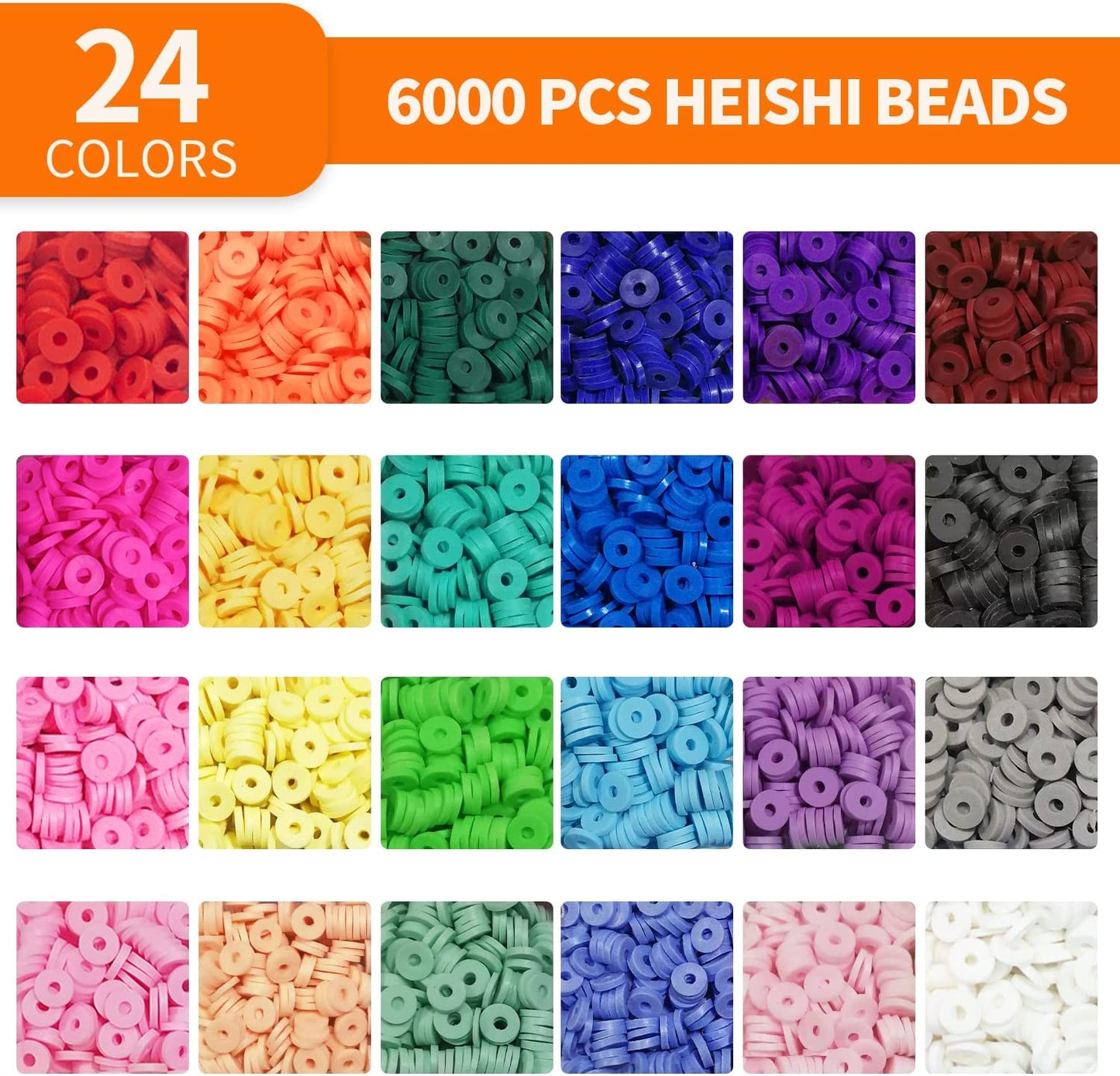 Bracelet Making Kits, 24 Colors,  7200 Pcs