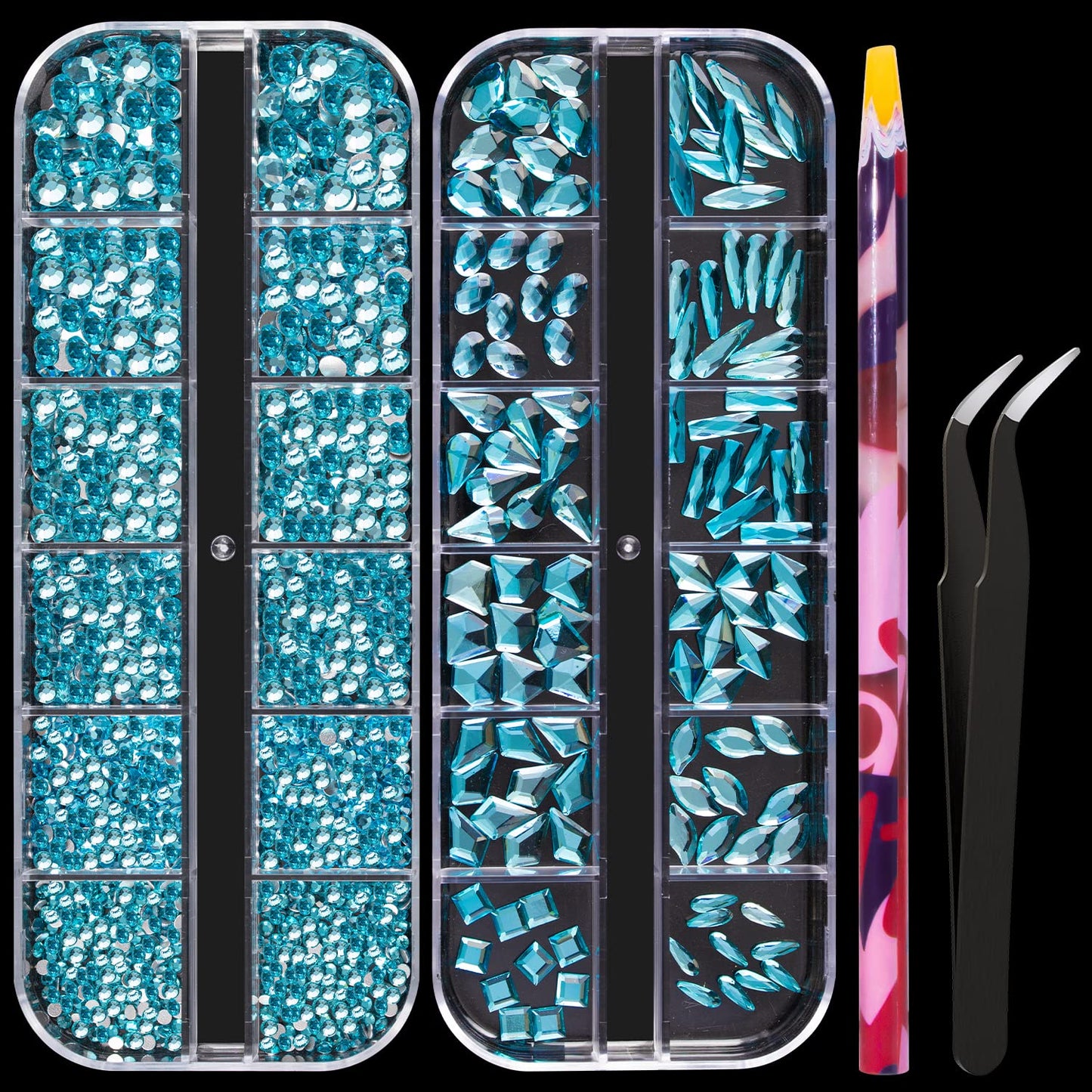 3D Crystal Nail Art Rhinestones Kit (Lake Blue)