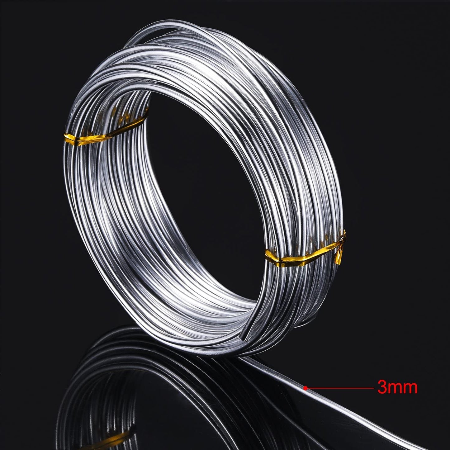 32.8 Feet Aluminum Wire,(Silver, 3 mm Thickness)