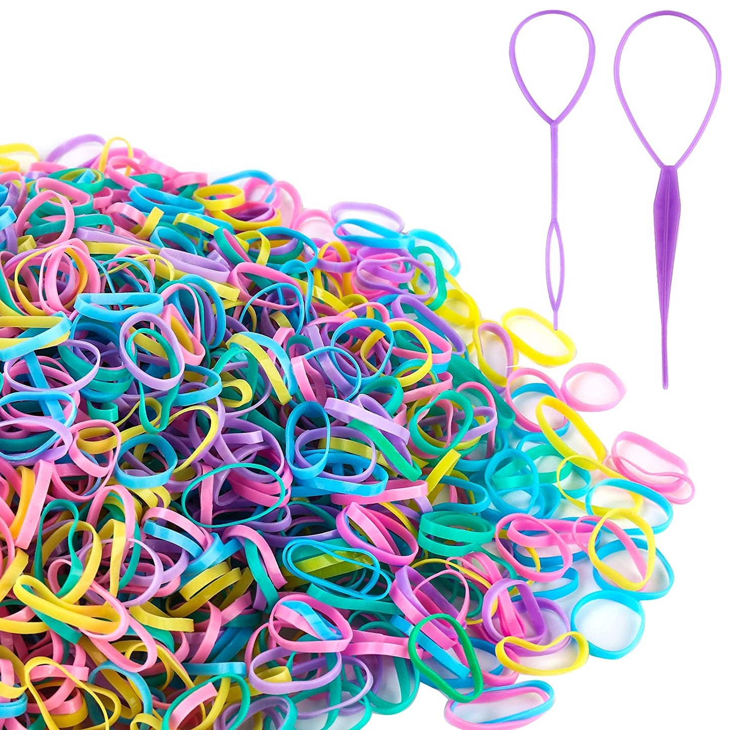 2000 pieces of mini small rubber bands for hair, Multicolor