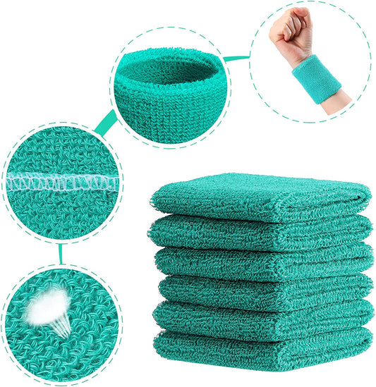 6-Pack Exercise Wrist Wraps, Colour: Lake Green