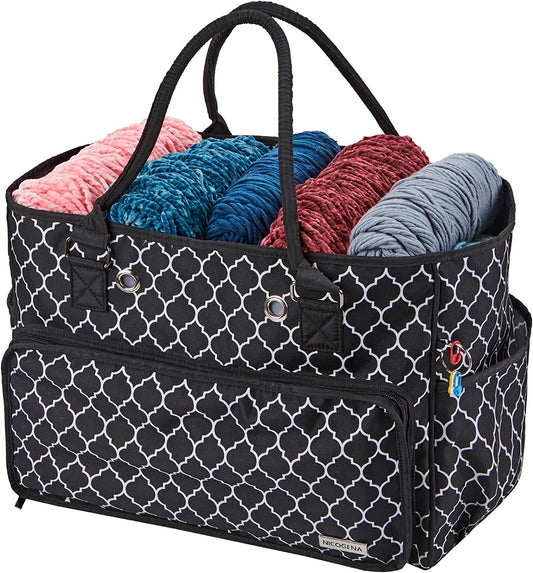 Yarn and accessory storage bag, (Lantern black)