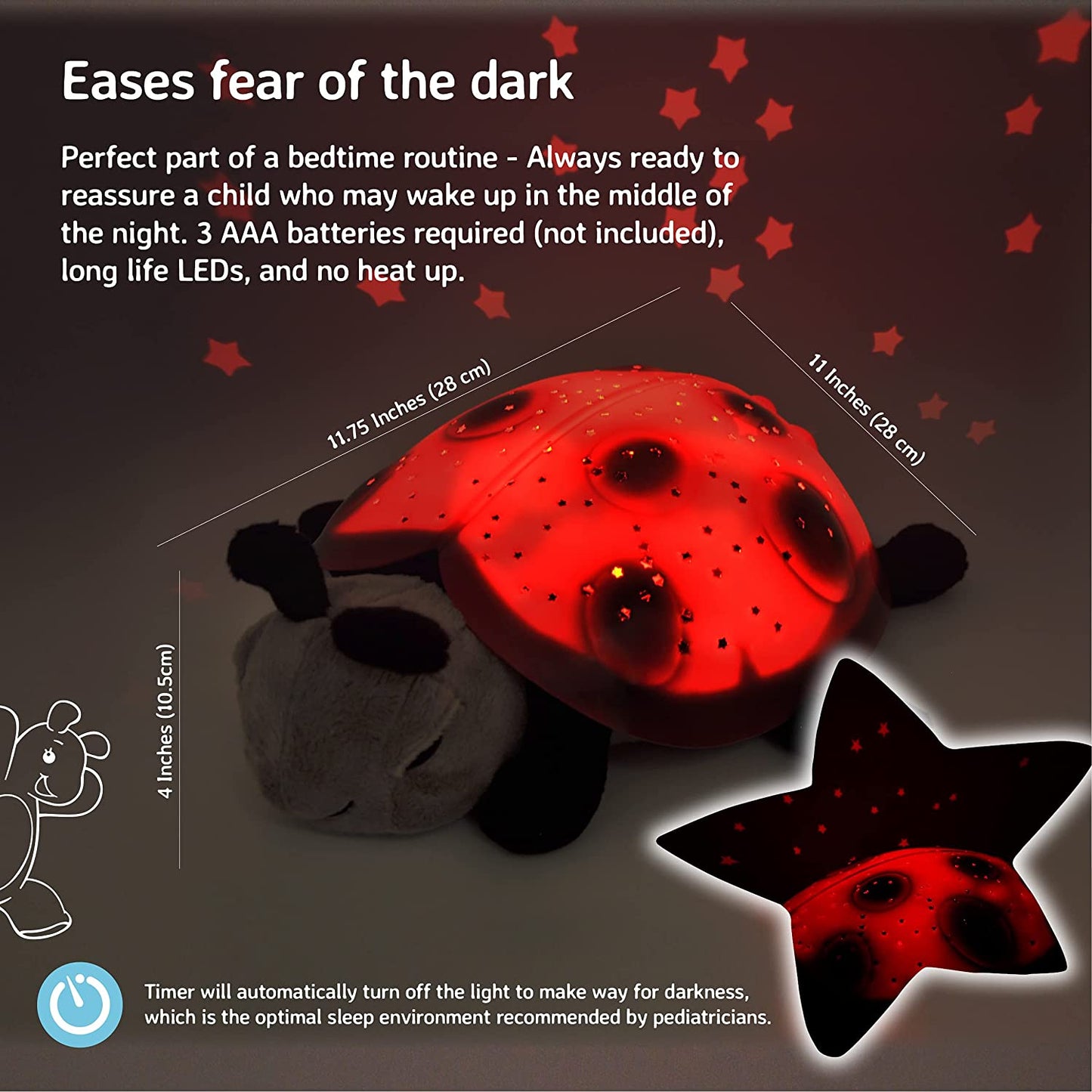 Star Projector, 3 Colors, 8 Constellations, Color: Lady Bug