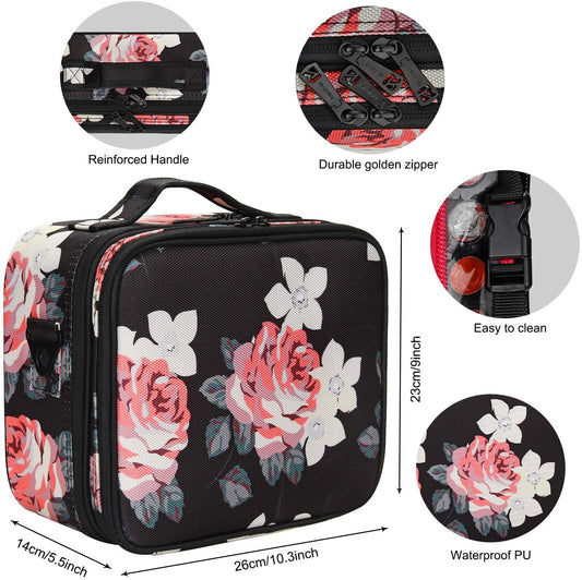 2-layer makeup case,(Peony Pattern)