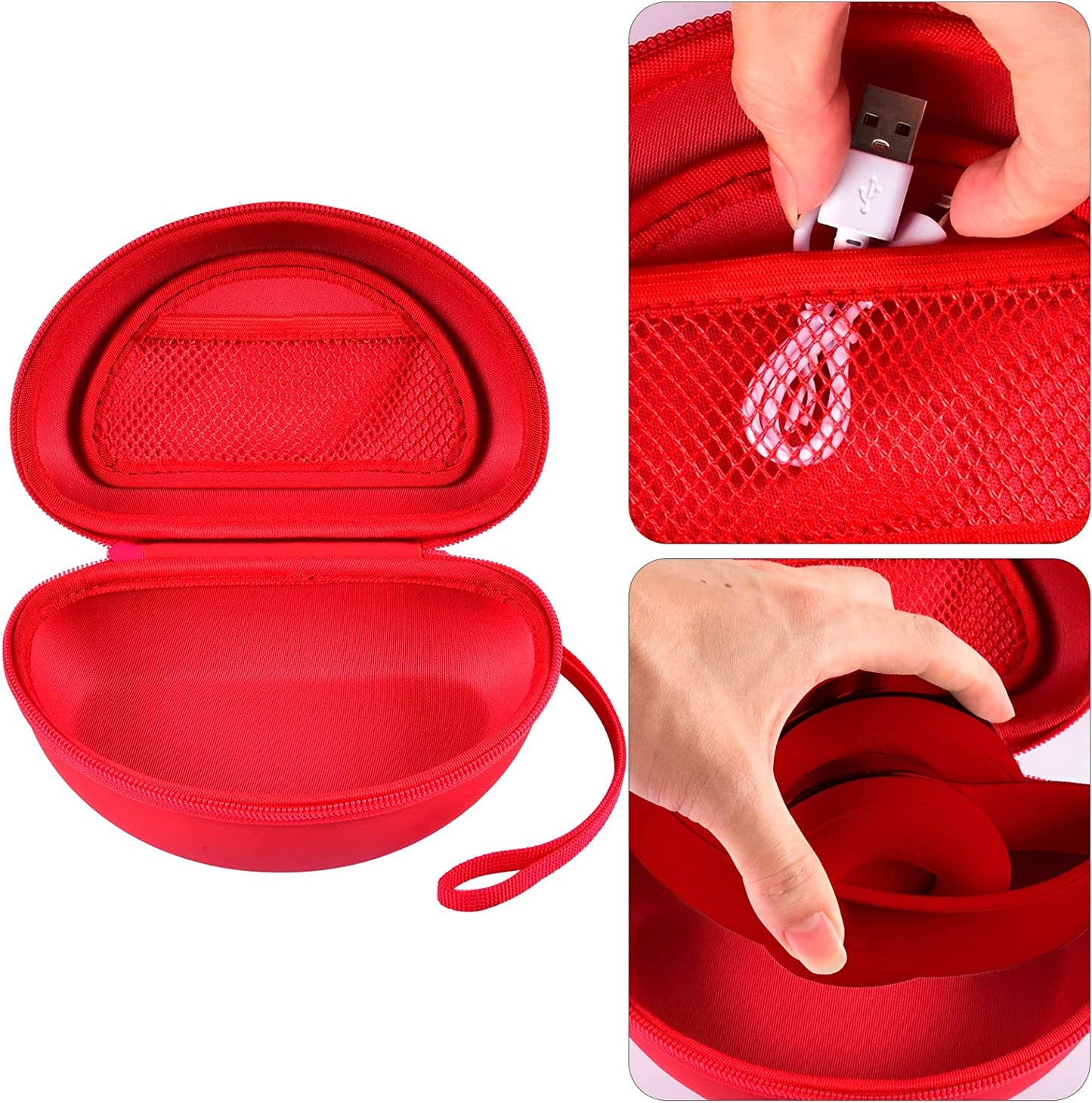 Hard Travel Case for In-Ear Headphones, (Red)