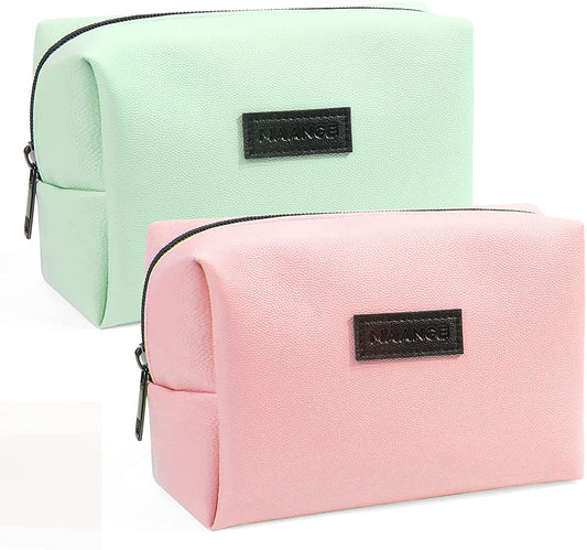 2 Small Travel Makeup Bag (Pink+Green)