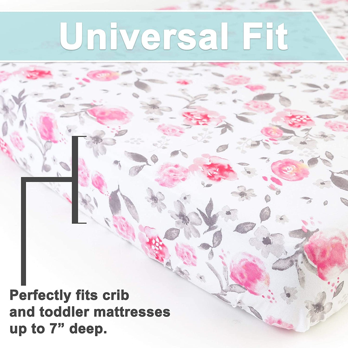 Fitted crib sheet set size Standard , petal, 2-Pack