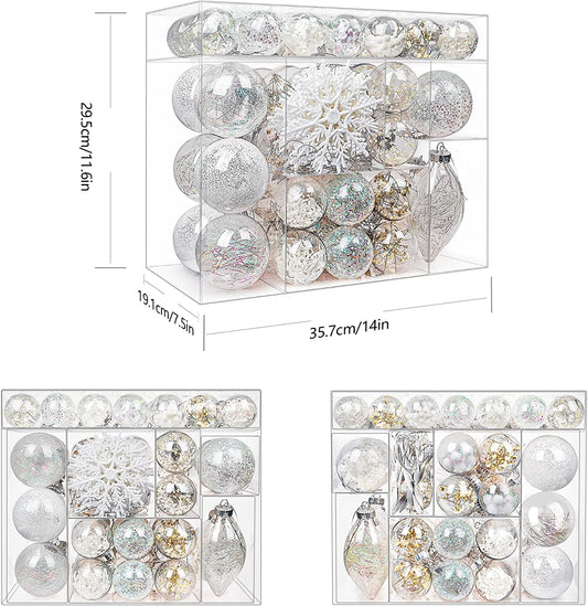 White Christmas Ball Ornament Set