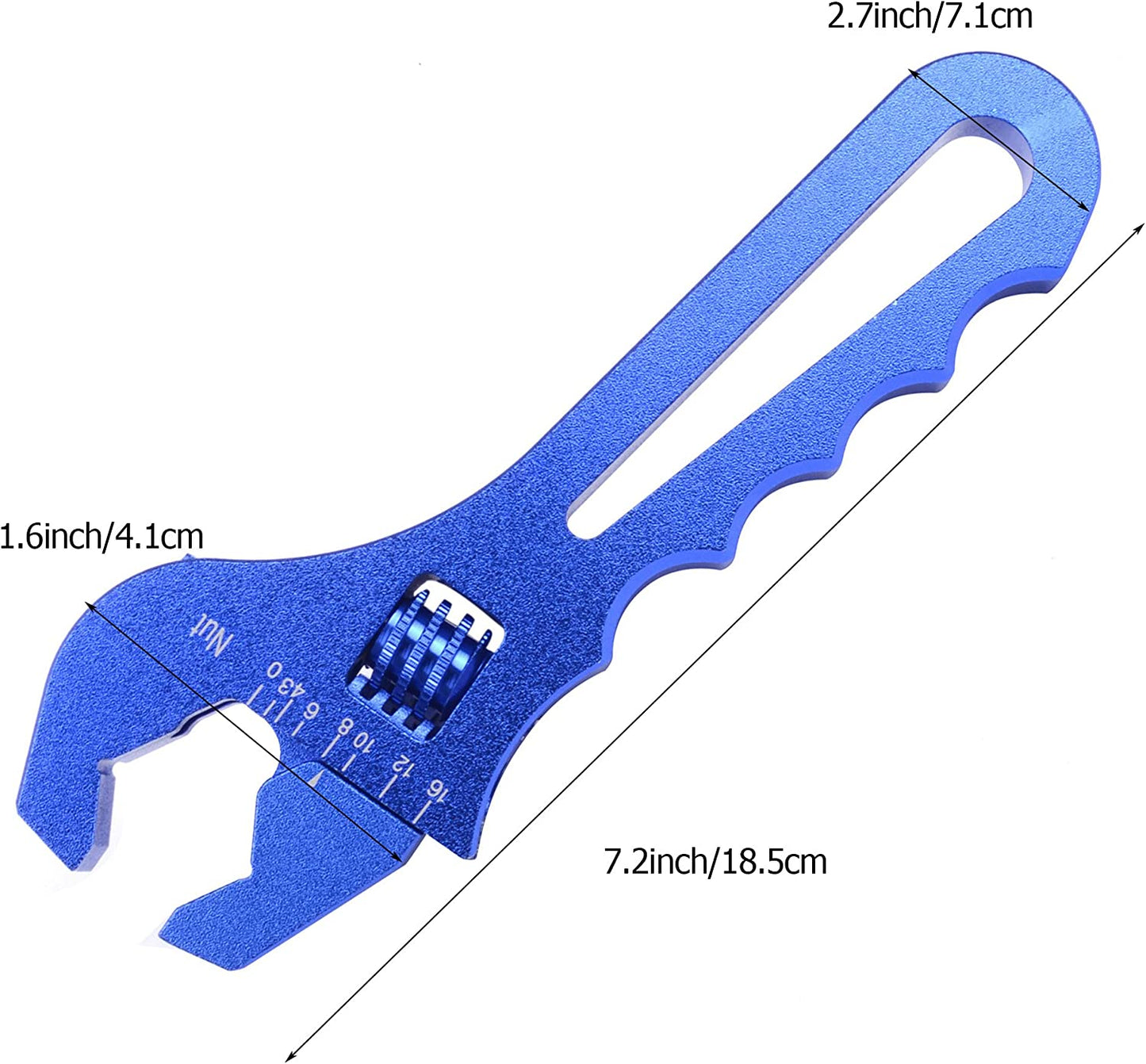 0.02 Kilogram light aluminum wrench, (blue)