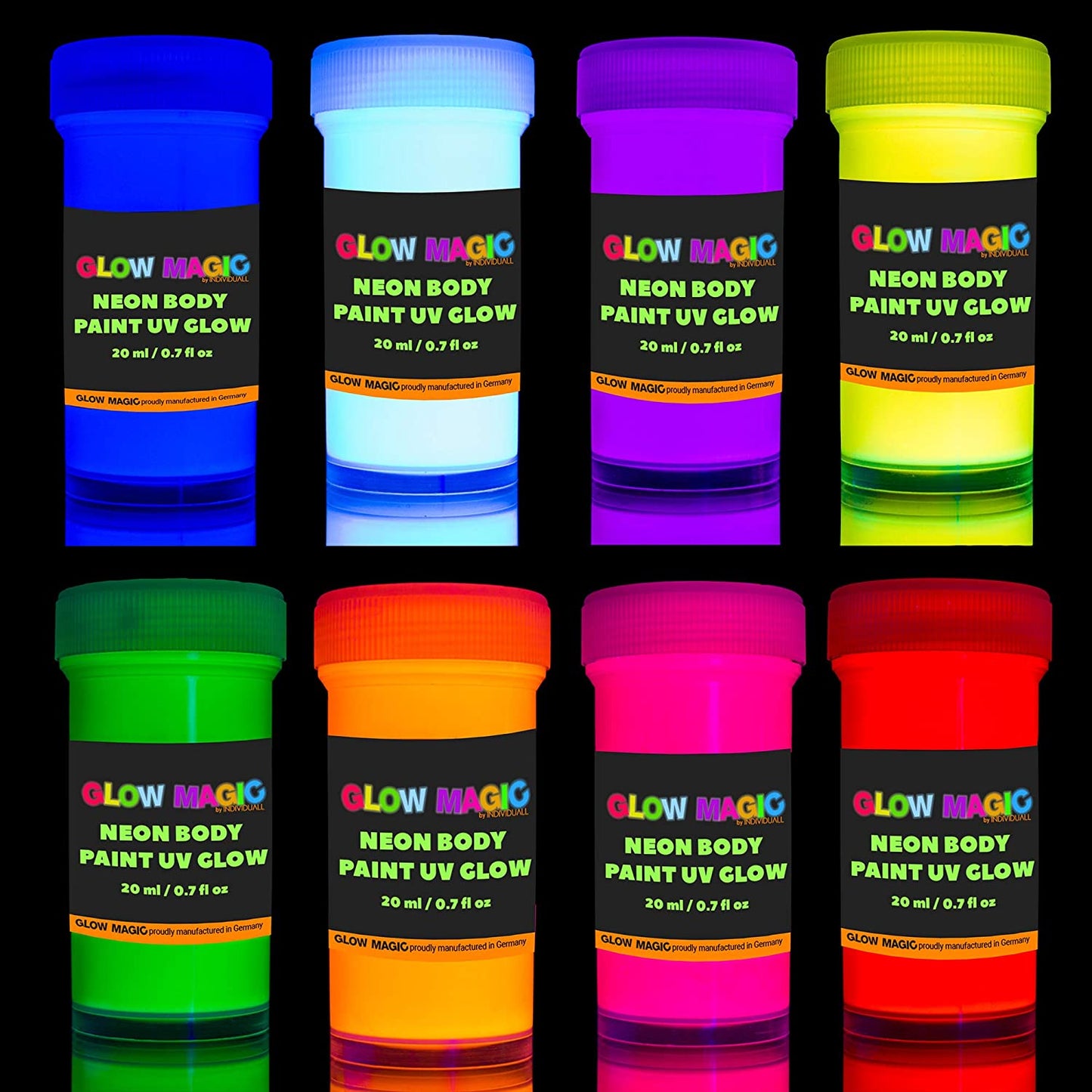 Neon Nights UV Glow In The Dark Body Paint - 8 Paint Pack