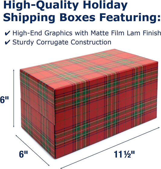 Holiday Gift Boxes (5 Pack - Assorted Patterns - 11.5 "x6" x6 ")