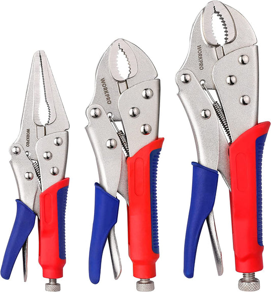 3-Piece Locking Pliers Set, 6-1/2-Inch