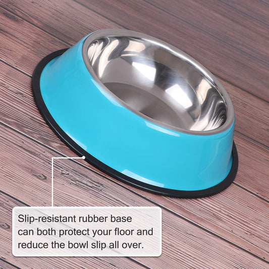 Stainless steel small pet bowls (blue)