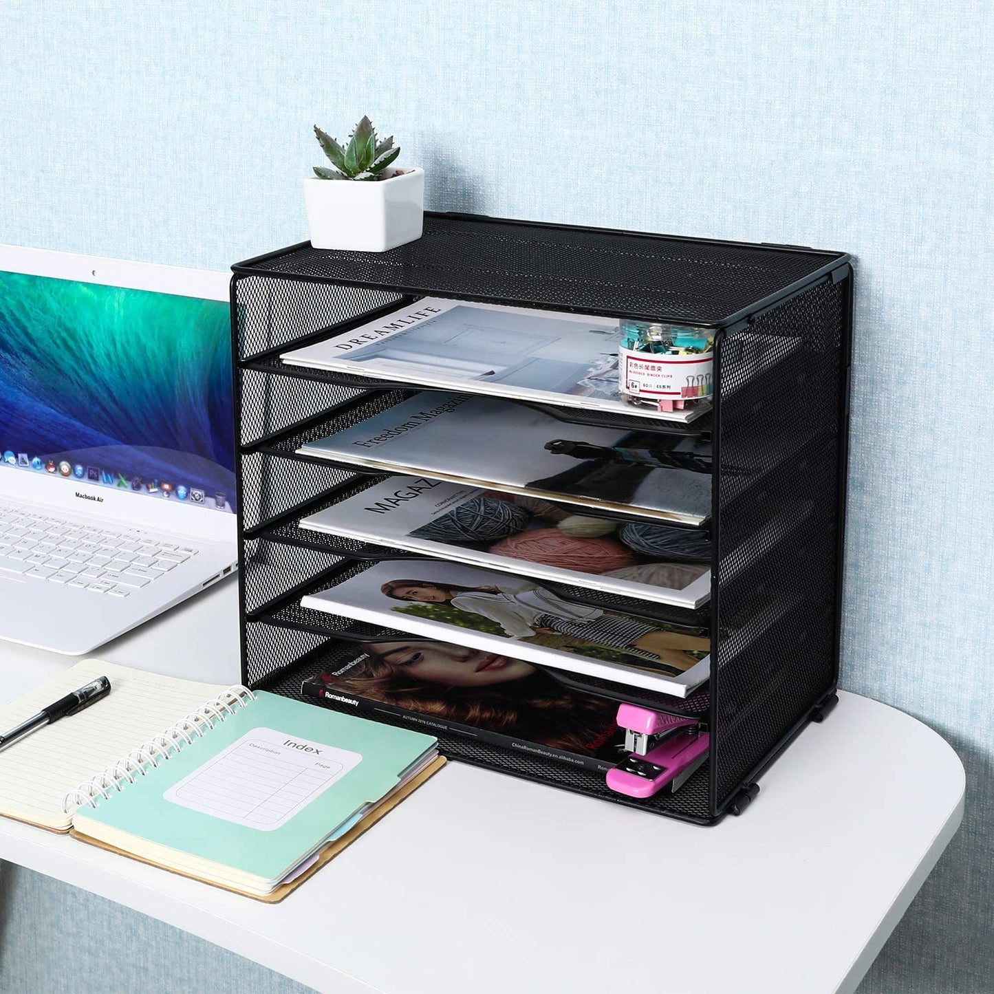 5 Tier Desktop File Organizer for Mail Room Paper