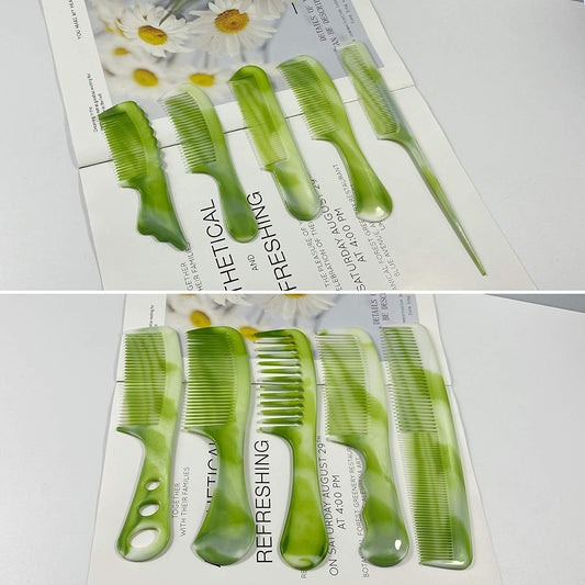 10 pieces of Hair Combs, green