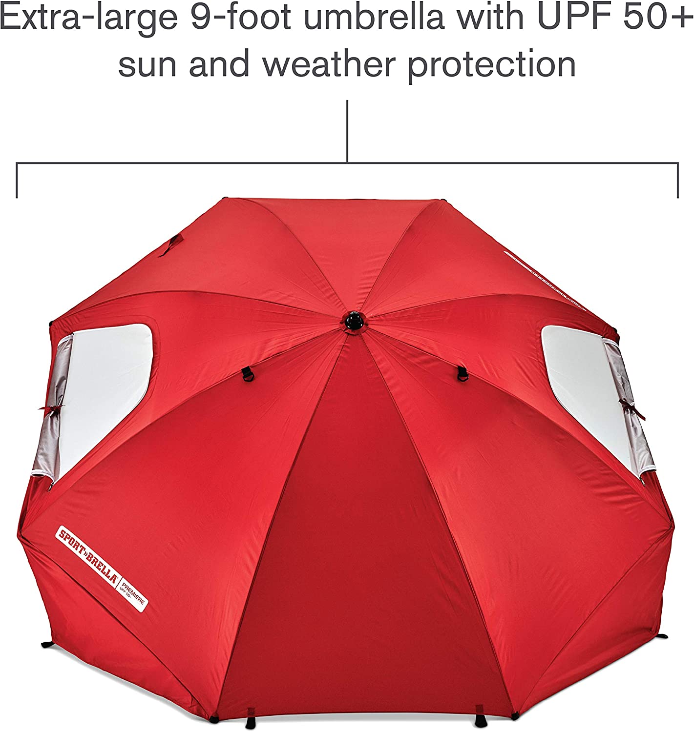 Umbrella Shelter for Sun and Rain Protection (9-Foot), Color Red