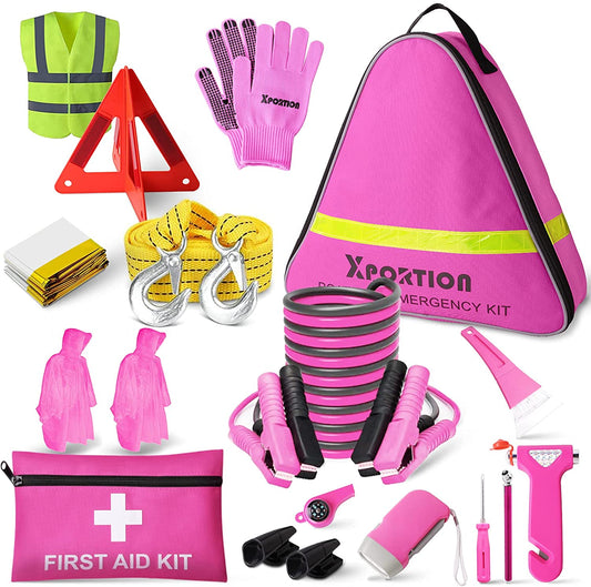 Pink Car Emergency Kit (15 Pieces)