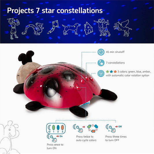 Star Projector, 3 Colors, 8 Constellations, Color: Lady Bug