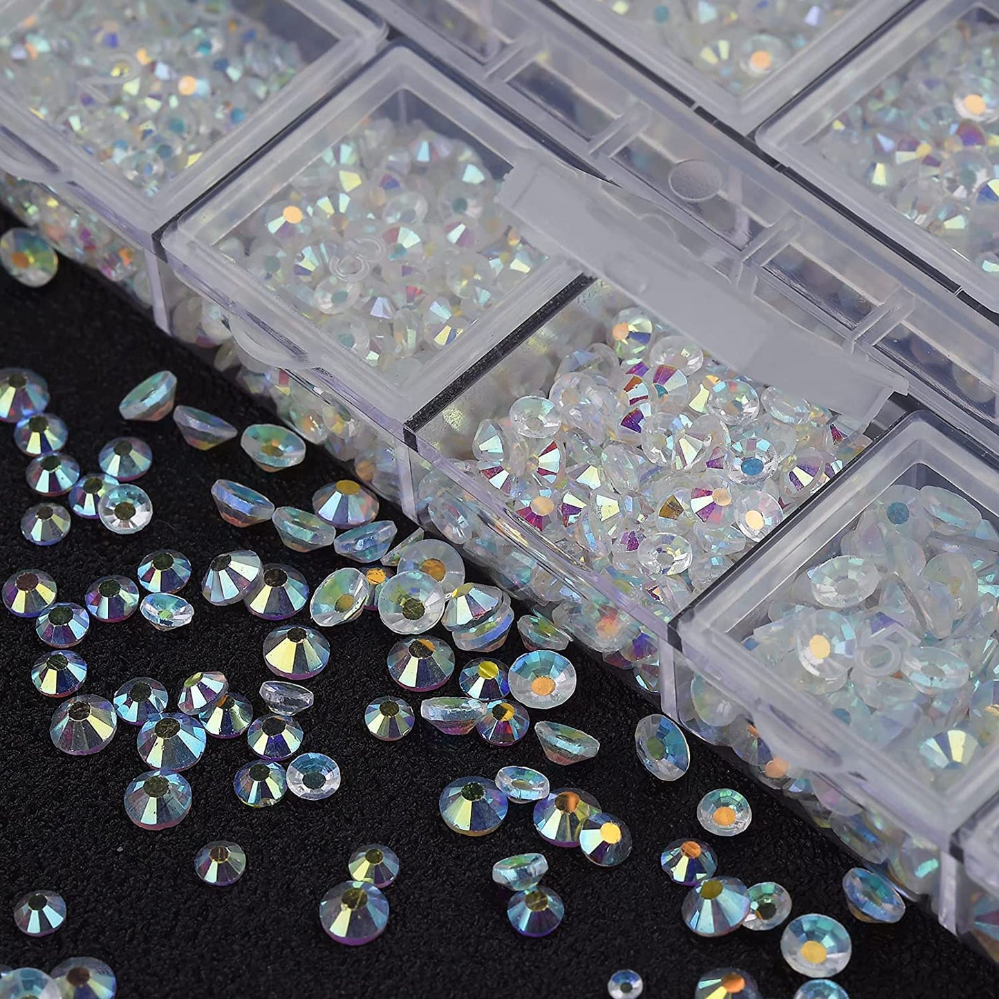 3000 Pieces Nail Art Rhinestones (Clear AB)