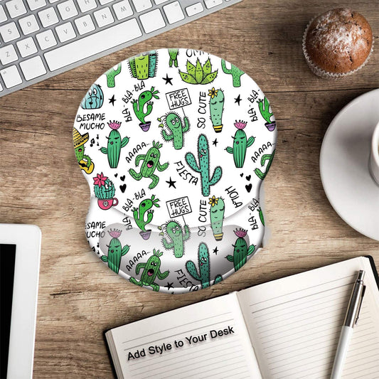 Mouse pad, Colour: Cute Cactus With White Design