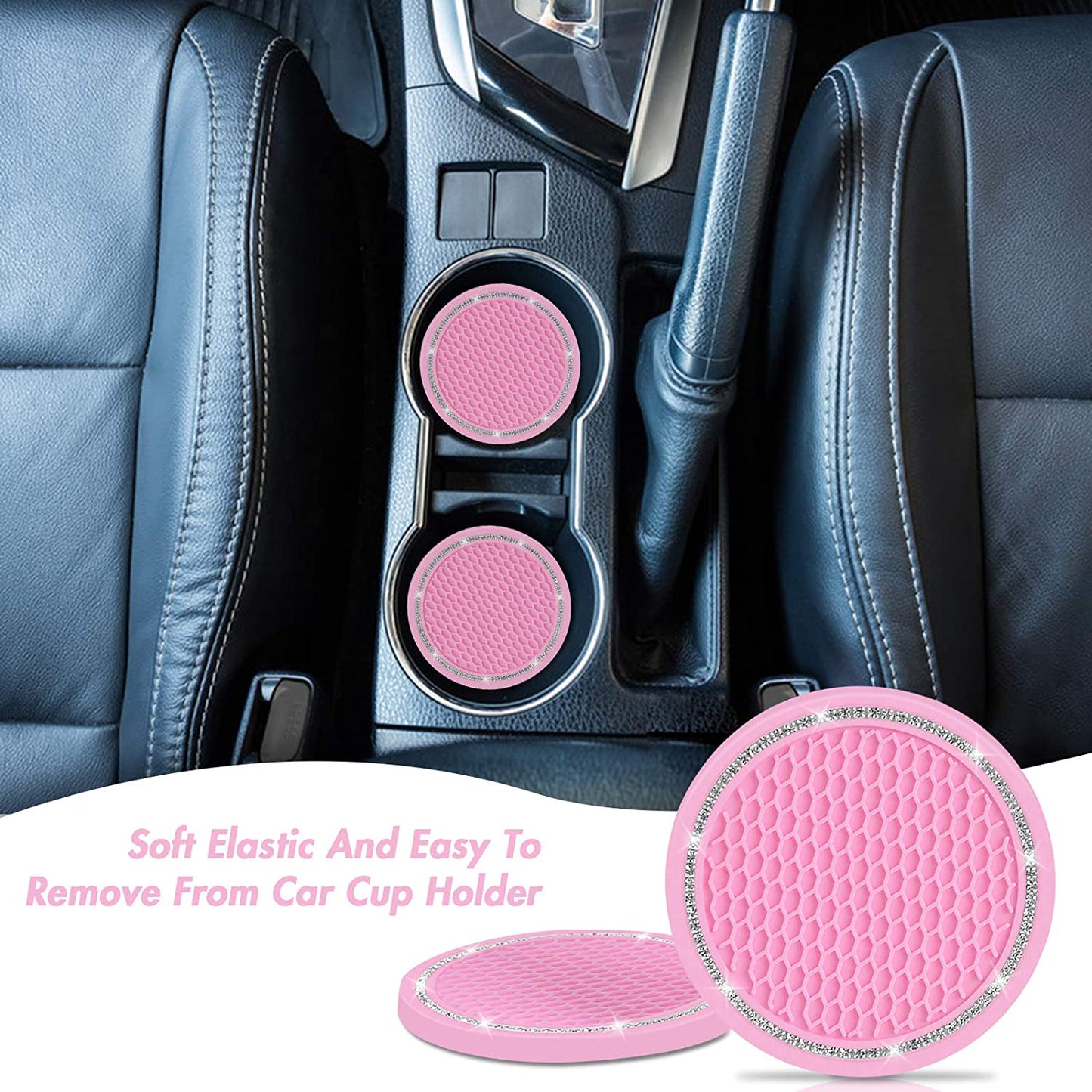 Coasters for car, (pink/4 pieces)