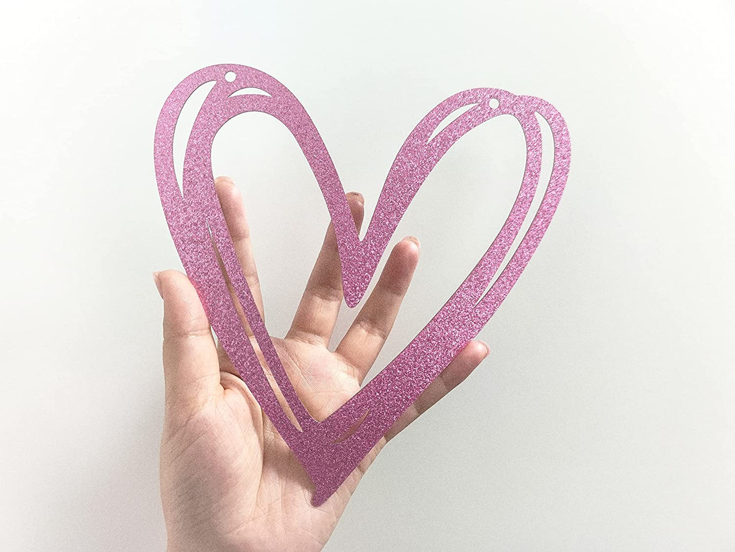 3 Red and Pink Glitter Valentine Heart Garlands