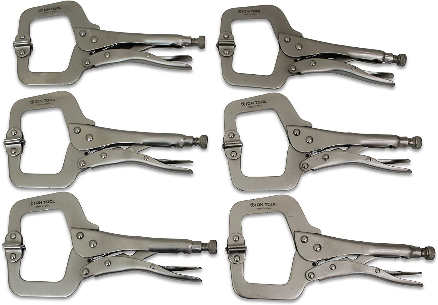 6-Pack - 11" C-Clamp Locking Pliers, Swivel Pads