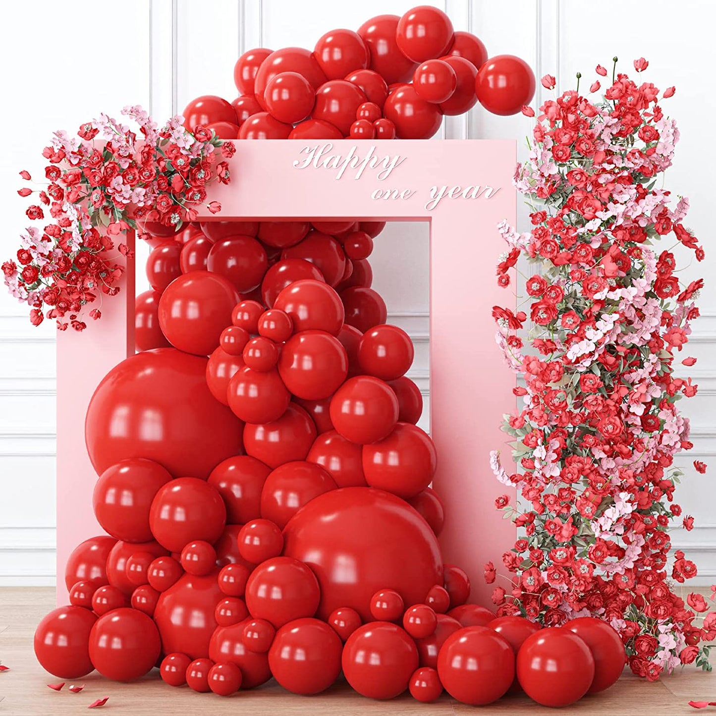 87 red balloons of different sizes 18 12 10 5 inches