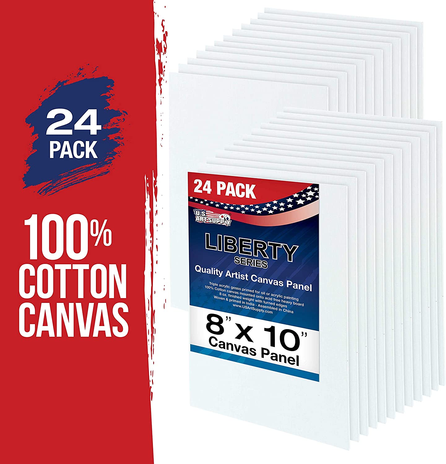 1 box of 12 individual 8" x 10" canvas panels (White)