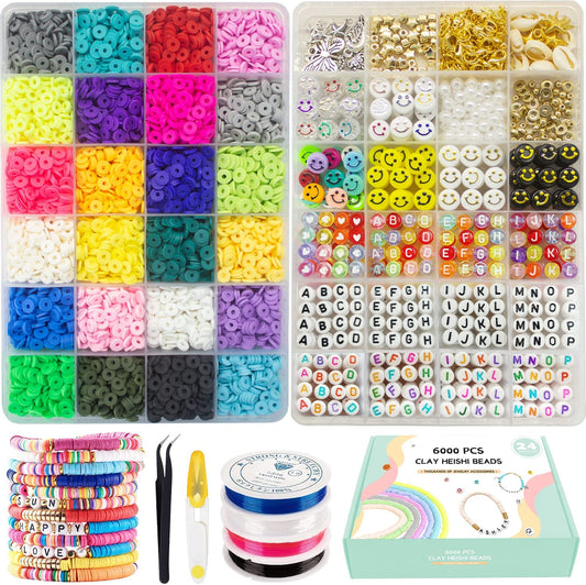 Bracelet Making Kits, 24 Colors,  7200 Pcs