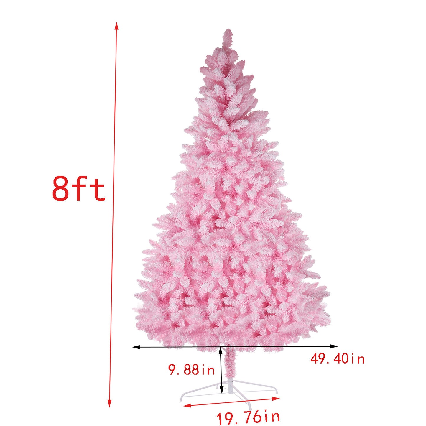 8ft Artificial Pink Christmas Tree